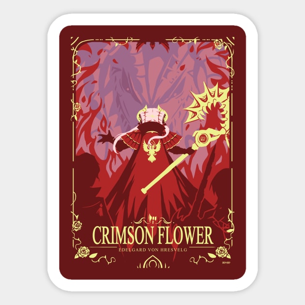 Crimson Flower Sticker by SnipSnipArt